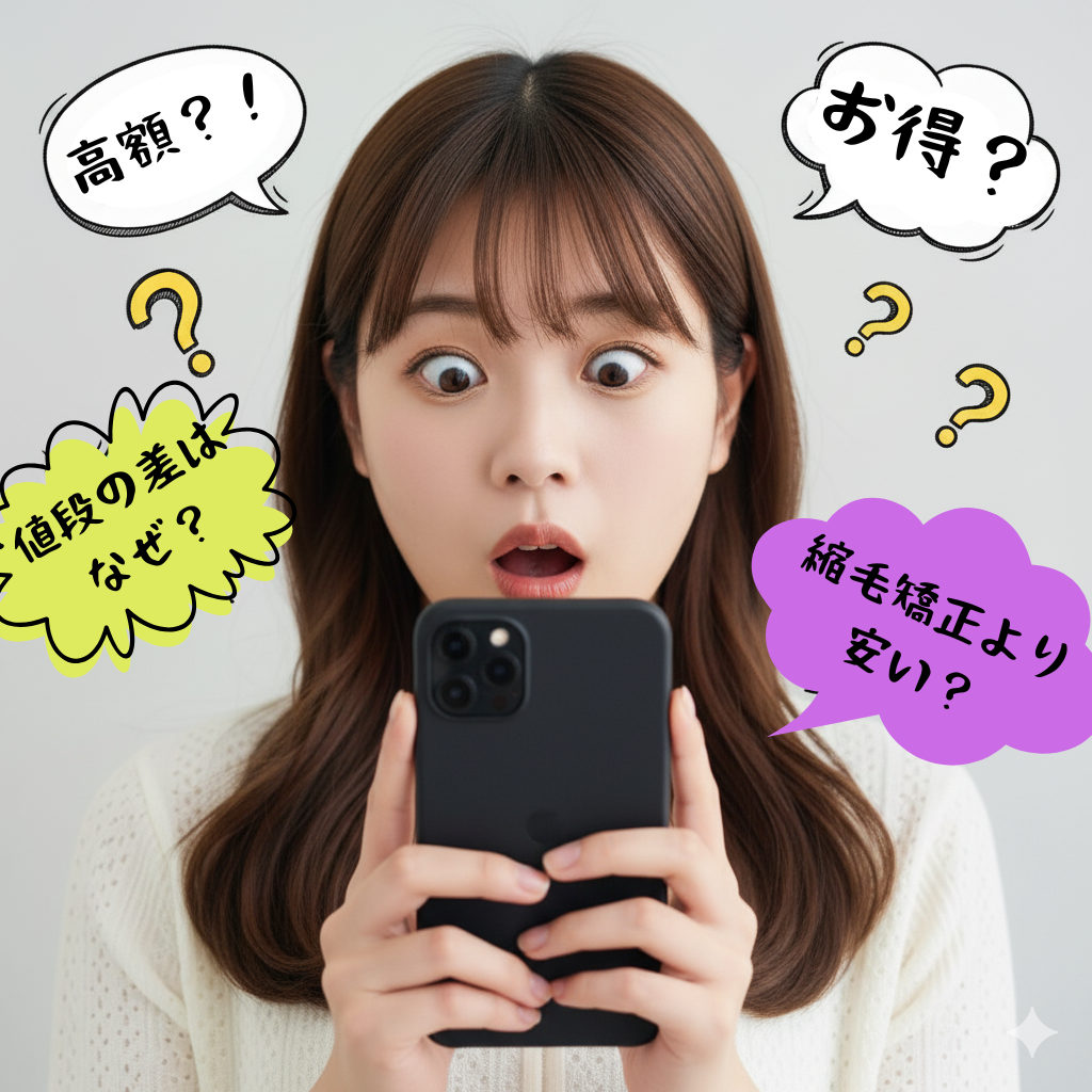 酸性ストレートの値段（高額？お得？）について疑問を持つ女性